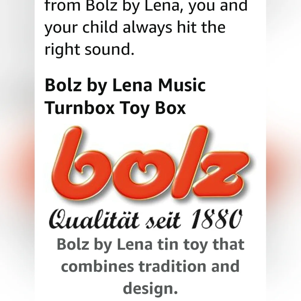 Vtg Rare Christmas Find Bolz By Lena tin music turnbox toy.